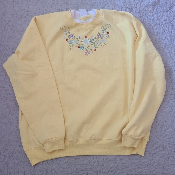 Topstitch Morning Star Crewneck Yellow Vintage - Picture 1 of 4